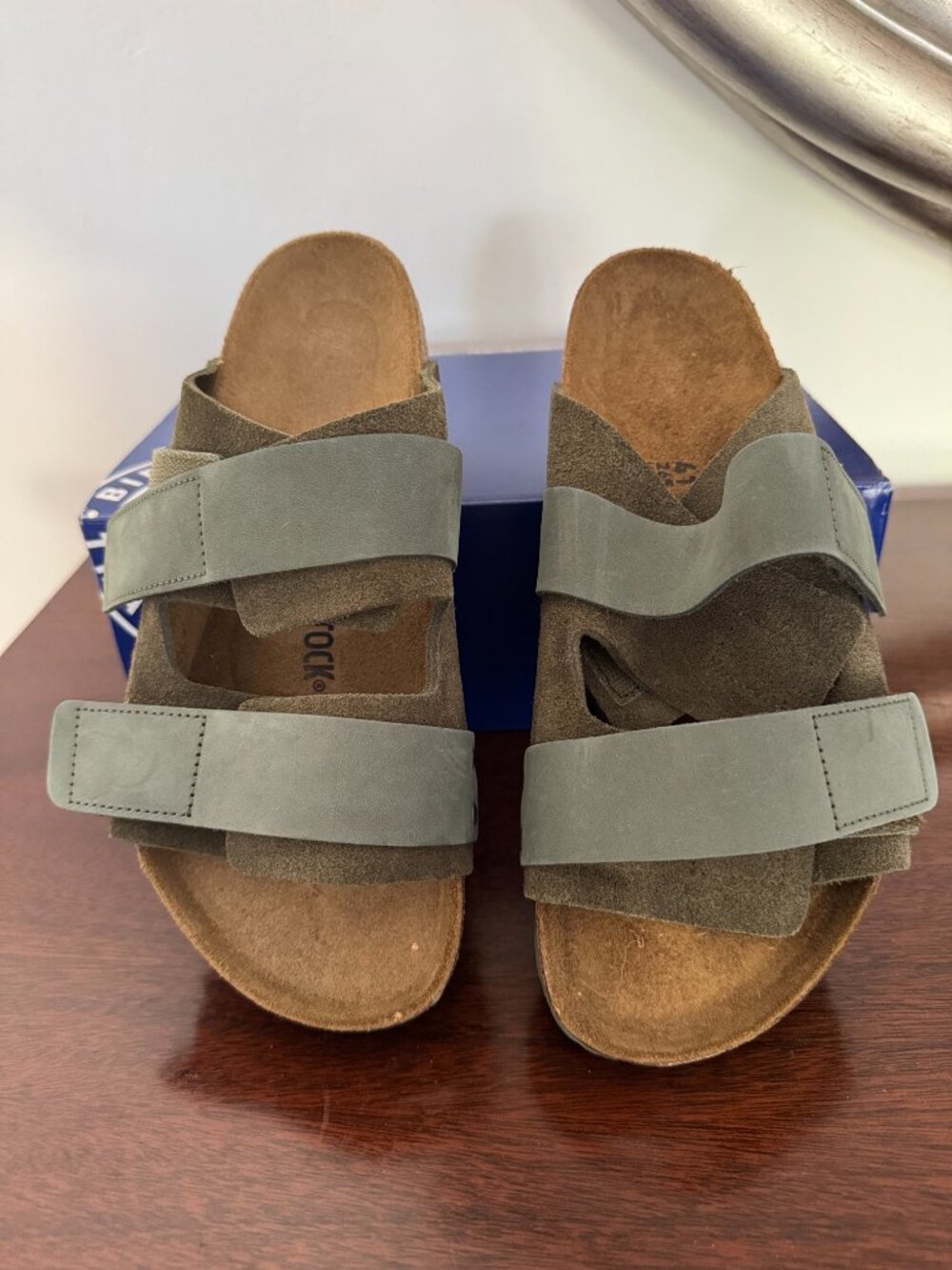 Birkenstock Unisex Uji Nubuck-Suede Leather in Olive  - Sz: 8US/41
